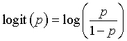 logit(p)=log(p/(1-p))