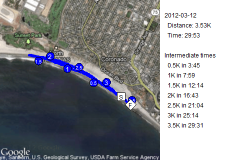 Map of March 12, 2012 run