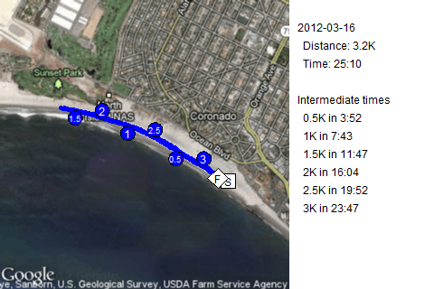 Map of March 16, 2012 run