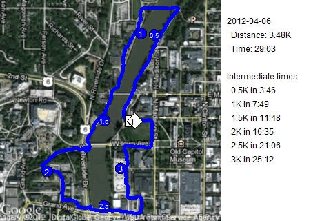 Map of April 6, 2012 run