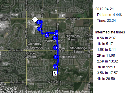 Map of April 21, 2012 bike ride