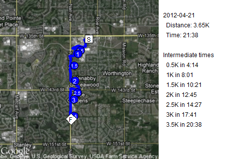 Map of April 21, 2012 bike ride