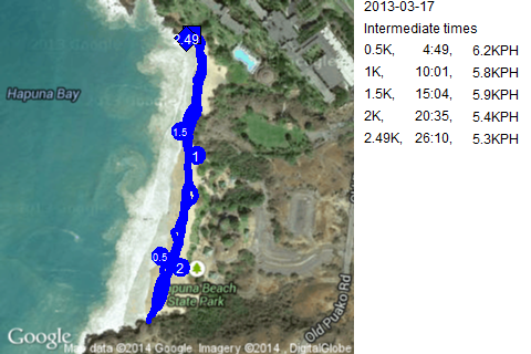 Map of March 17, 2013 run