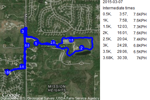 Map of March 7, 2015 run
