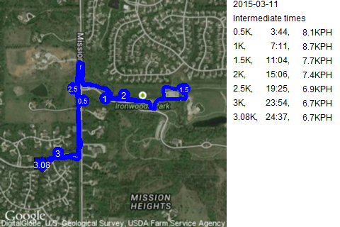 Map of March 11, 2015 run