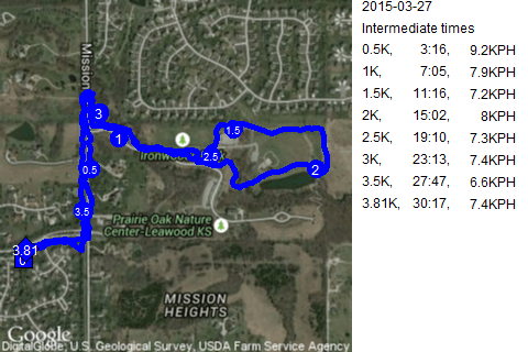Map of March 27, 2015 run