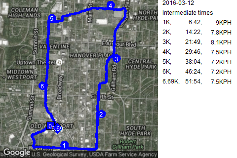 Map of March 12, 2016 run