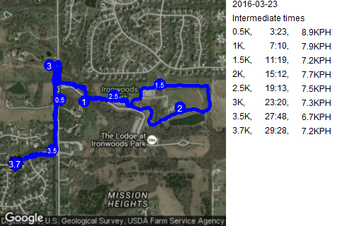 Map of March 23, 2016 run